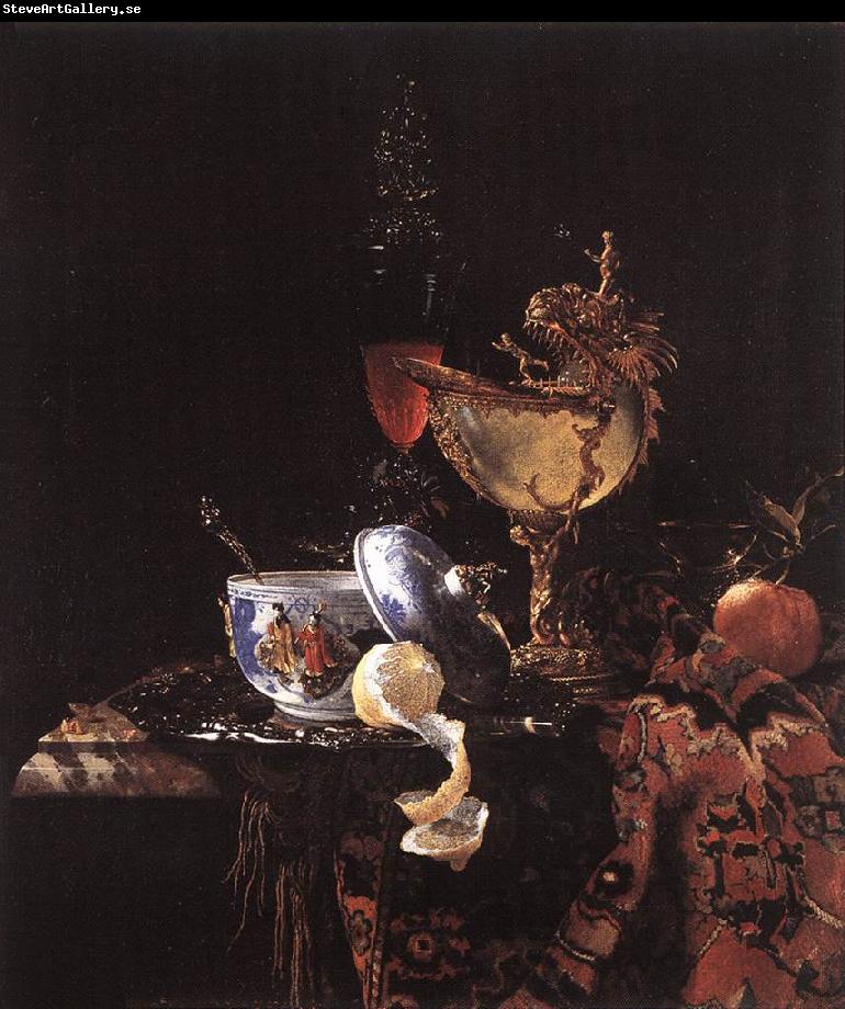 KALF, Willem Still-Life with Silver Bowl, Glasses, and Fruit sgy